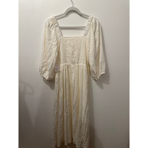 LC Lauren Conrad Smocked Sweetheart Midi Dress New With Tags - Picture 6 of 8